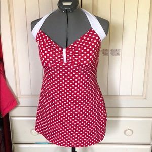 Pinup couture vintage bathing suit polka dots